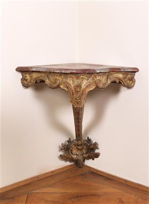 A late Baroque corner console, - Collezione Reinhold Hofstätter