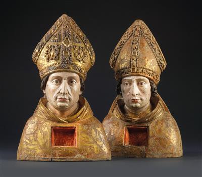 Two late Gothic reliquary busts, - Collection Reinhold Hofstätter