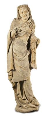 A Gothic sandstone figure of a wise virgin, - Collection Reinhold Hofstätter