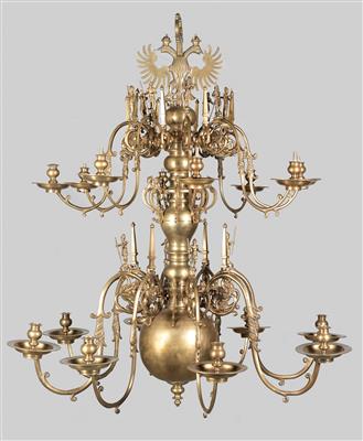 A large early Baroque brass chandelier, - Collezione Reinhold Hofstätter