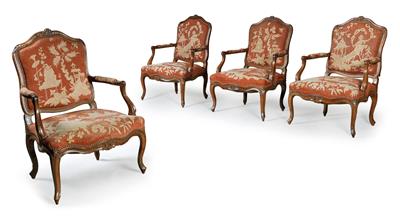 A set of 4 Baroque armchairs, - Collezione Reinhold Hofstätter
