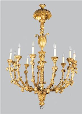 A rare Neo-Classical wooden chandelier, - Collection Reinhold Hofstätter