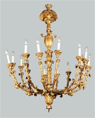 A rare Neo-Classical wooden chandelier, - Kolekce Reinhold Hofstätter