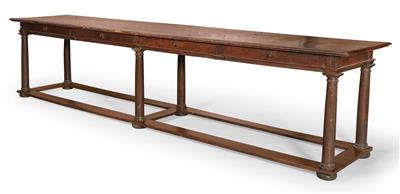 A rare, large early baroque refectory table, - Collezione Reinhold Hofstätter