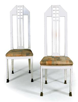 Two chairs with high backrests, - Collection Reinhold Hofstätter