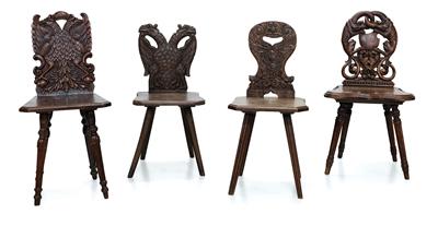 Four different chairs, - Nábytek