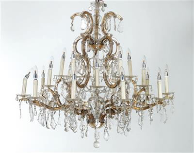 Large glass chandelier, - Furniture and Decorative Art