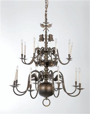 Large and important bronze chandelier, - Mobili e arti decorative