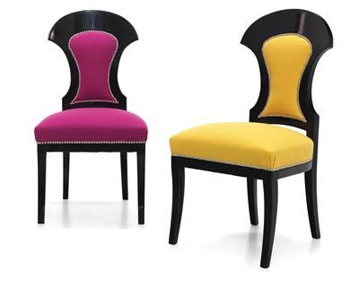 Pair of Biedermeier chairs, - Mobili e arti decorative