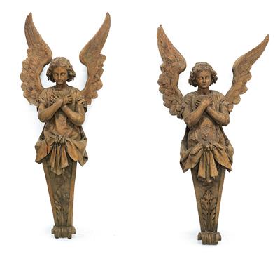 Pair of angel caryatids, - Furniture and Decorative Art