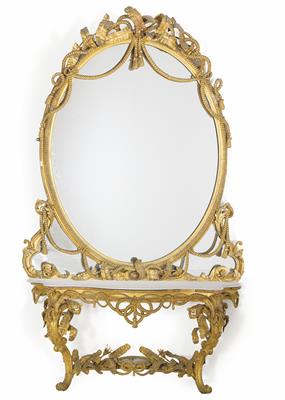 Splendid console table and mirror, - Furniture and Decorative Art