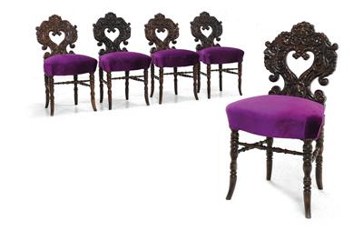 Set of 5 historicist chairs, - Nábytek