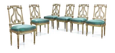 Set of 6 chairs, - Furniture and Decorative Art
