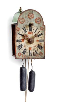 Rustic wall pendulum clock with wooden cogs, - Mobili rustici