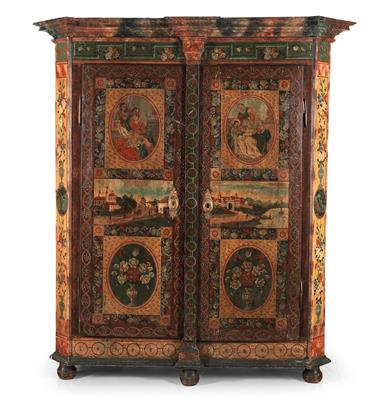 Outstanding Upper Austrian rustic cabinet, - Rustic Furniture