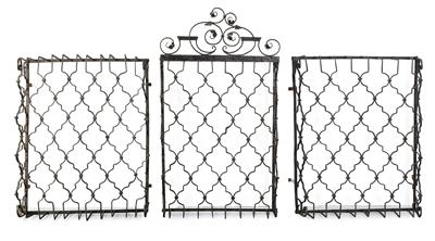 Set of 3 Baroque iron latticework panels, - Rustic Furniture