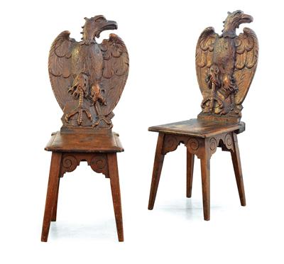 Pair of decorative wooden chairs, - Rustic Furniture