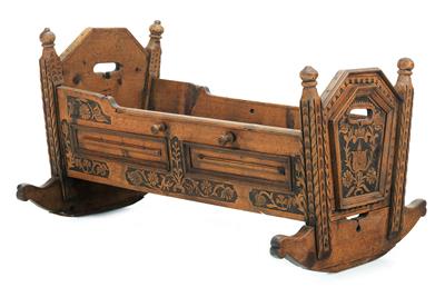 Rare Tyrolean Baroque cradle, - Rustic Furniture