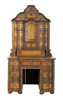 Rare rustic Baroque tabernacle bureau cabinet, - Rustikální nábytek
