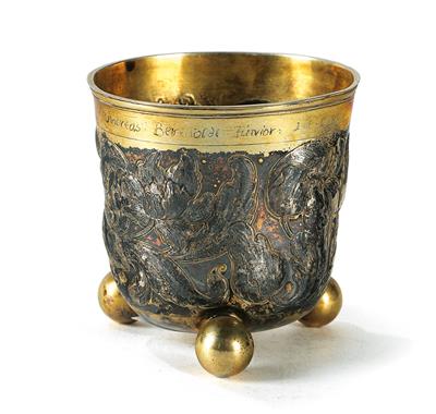 A Baroque spherical foot beaker, - Di provenienza aristocratica