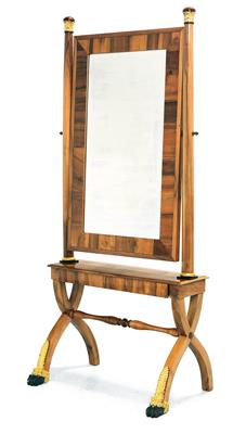 A Biedermeier standing mirror, - Di provenienza aristocratica