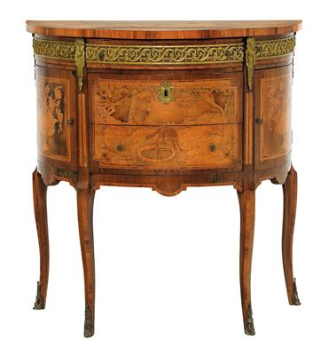 A semicircular console table in transitional style, - Di provenienza aristocratica