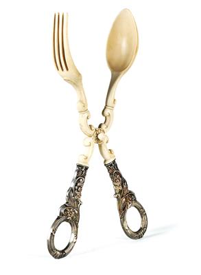 Salad servers, - Majetek aristokratického původu a předměty důležitých proveniencí