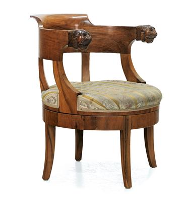 Biedermeier swivel arm chair, - Nábytek