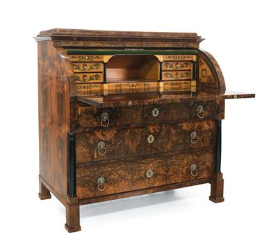 Biedermeier roll top desk, - Mobili e arti decorative