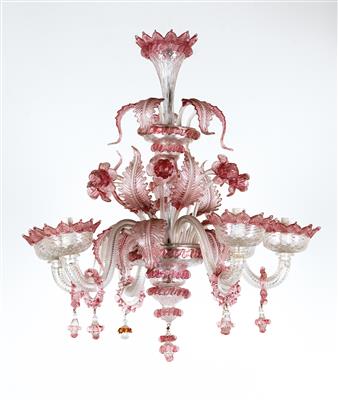 Glass chandelier, - Mobili e arti decorative