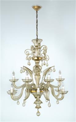 Glass chandelier, - Furniture and Decorative Art