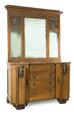 Large late Art Nouveau sideboard, - Mobili e arti decorative