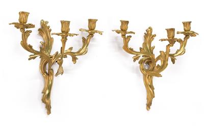 Pair of Louis XV revival style appliques, - Furniture and Decorative Art