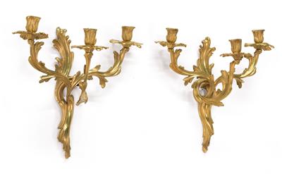 Pair of Louis XV revival style appliques, - Mobili e arti decorative