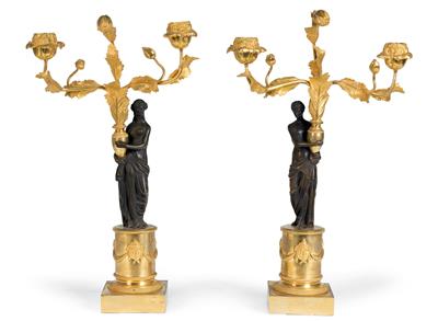 Pair of elegant candelabras, - Mobili e arti decorative