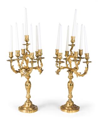 Pair of candelabras, - Furniture and Decorative Art