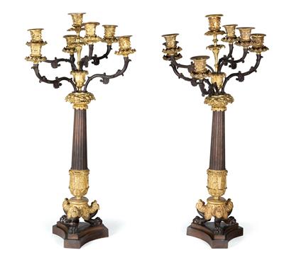 Pair of candelabras, - Furniture and Decorative Art