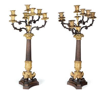 Pair of candelabras, - Nábytek