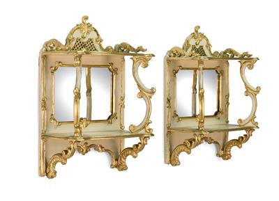 Pair of small Neo-Rococo wall cabinets, - Mobili e arti decorative