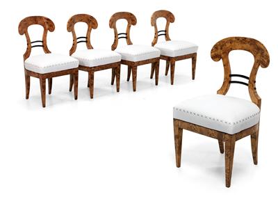 Set of 5 Biedermeier chairs, - Mobili e arti decorative