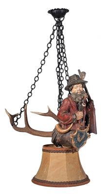 “Lustermandl” chandelier with hunting figure, - Rustikální nábytek