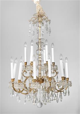 Glass crown-shaped chandelier, - Furniture and Decorative Art