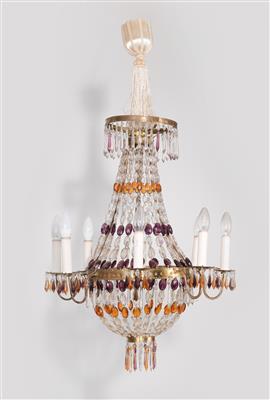 Glass chandelier, - Mobili e arti decorative