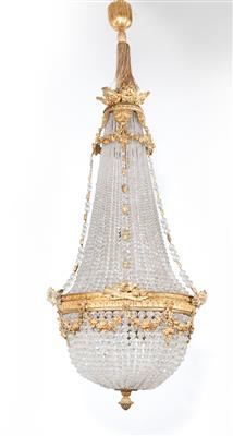 Neo-Classical revival style basket chandelier, - Nábytek