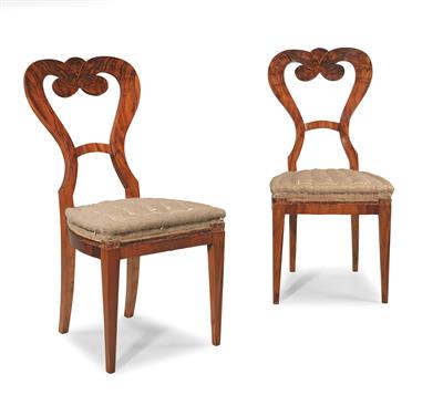 Pair of Biedermeier chairs, - Mobili e arti decorative