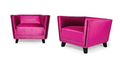 Pair of club armchairs in the style of Art Deco, - Furniture and Decorative Art