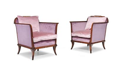 Pair of fauteuils in the style of Biedermeier, - Nábytek