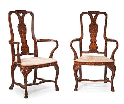 Pair of Dutch Baroque armchairs, - Mobili e arti decorative