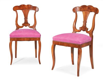 Pair of Late Biedermeier chairs, - Mobili e arti decorative