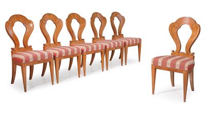 Set of 6 Biedermeier chairs, - Furniture and Decorative Art